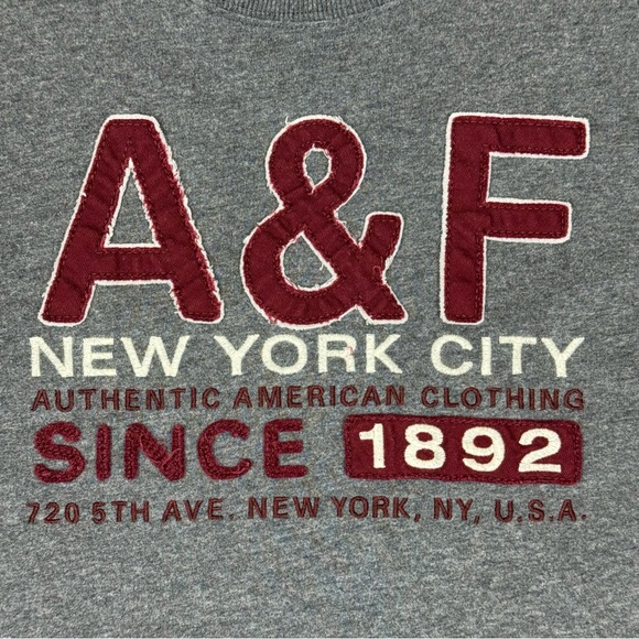 Abercrombie & Fitch Y2K Graphic Long Sleeve T-Shirt Spell Out Unisex Logo Small - Picture 2 of 6